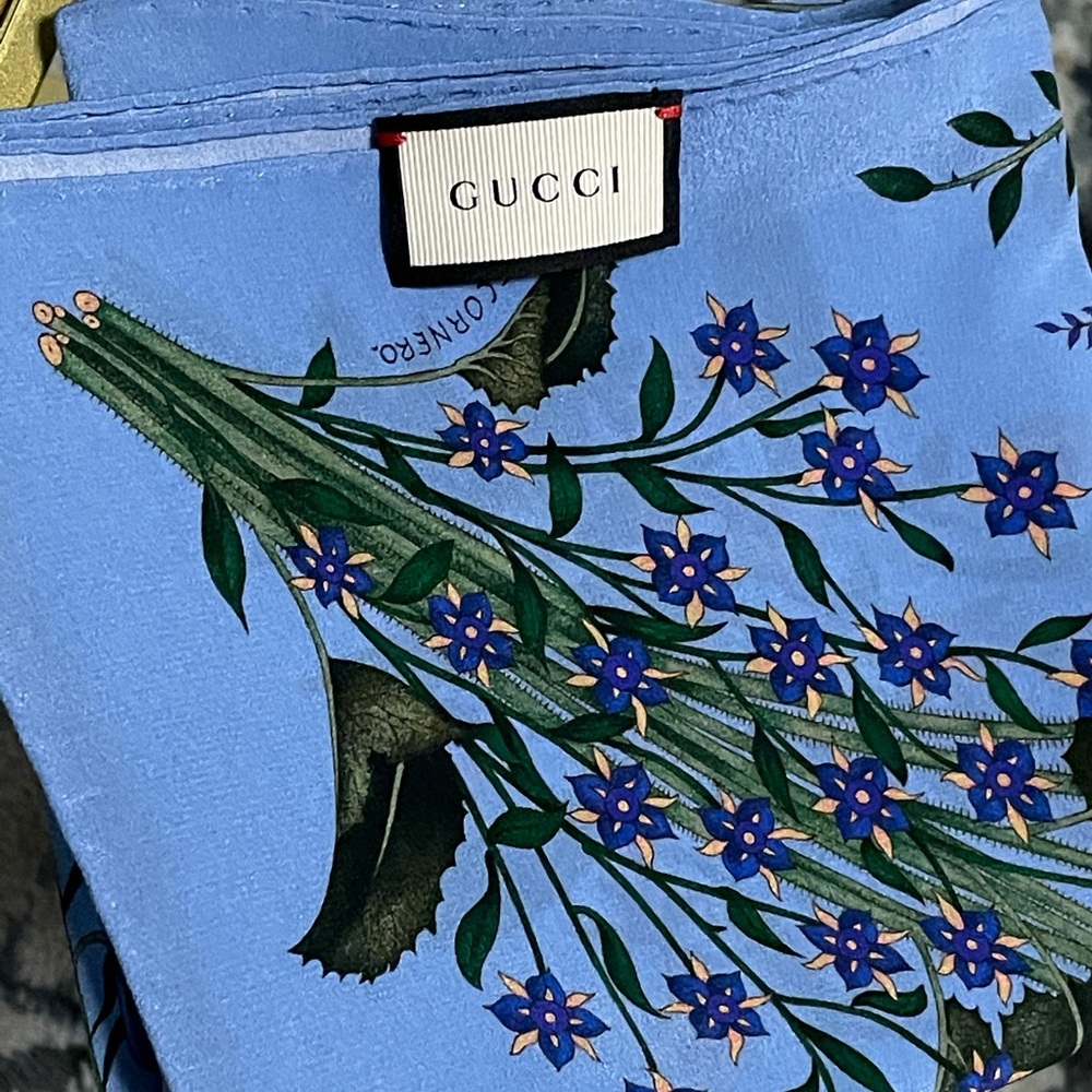Silk Floral Gucci Scarf